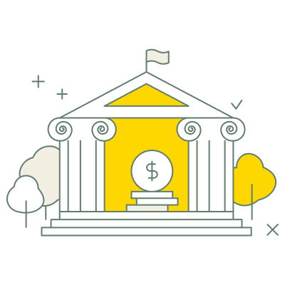 An illustration of a bank